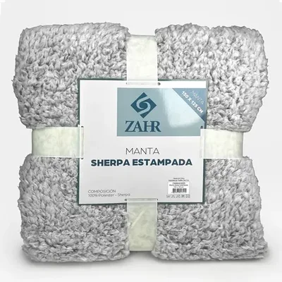 Manta Sherpa Térmica Poliéster Gris Gris