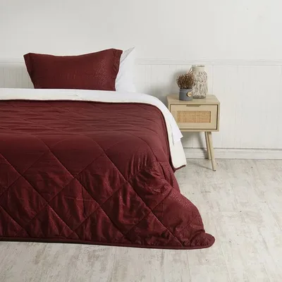 Plumón Microfibra Sherpa Embossed 1.5 Plazas Coral Claro