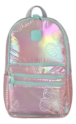 Mochila Escolar Blum 22l Impermeable Metallic Coral Claro