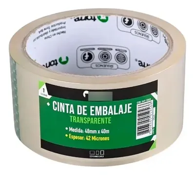 Cinta De Embalaje Transparente 48mm Adhesiva Coral Claro