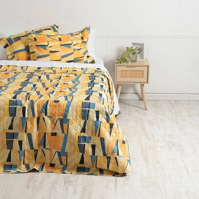 Quilt Estampado Reversible 2.5 Plazas Poliéster Coral Claro
