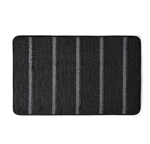 Piso De Baño Tuft Memory Poliéster Absorbente Negro