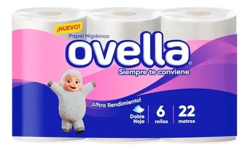 Papel Higiénico Doble Hoja 22 Metros Pack 6 Rollos