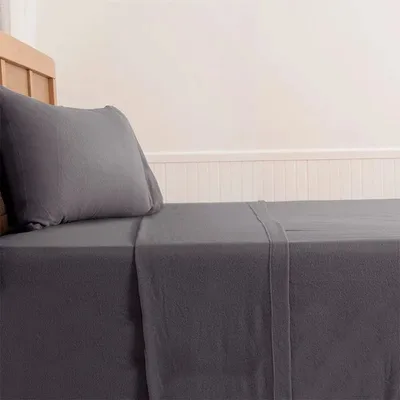 Set De Sábanas Polar Lisa 1.5 Plazas Marengo Verde Oscuro