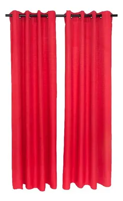 Cortina Continental Poliéster 2 Paños Rojo Rojo