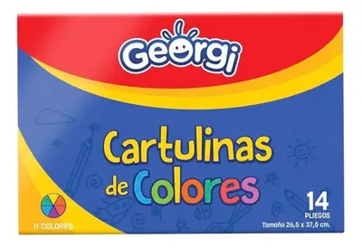 Cartulina Georgi 14 Pliegos Multicolor Coral Claro