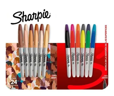 Marcador Punta Fina Sharpie Set 24 Colores