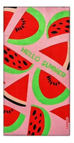 Toalla De Playa Algodón Velour 75x150cm Coral Claro