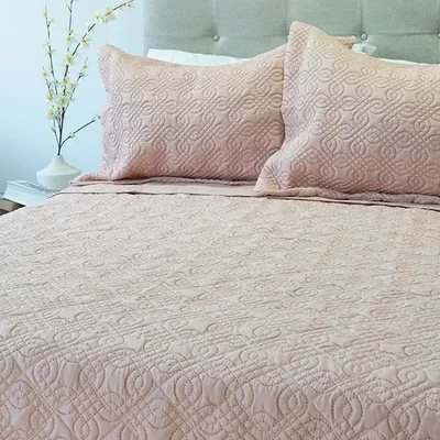 Quilt Bubbly 2.5 Plazas Poliéster Rosa Pastel Coral Claro