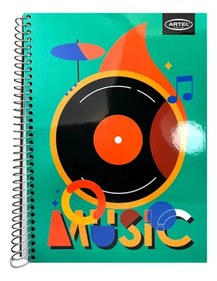 Cuaderno Espiral Tapa Dura 150 Hojas Música