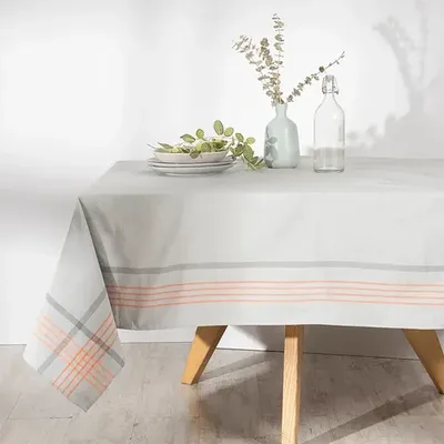 Mantel Rectangular Tartán Algodón Poliéster 150x210 Gris