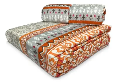 Quilt Estampado 2 Plazas Poliéster Hindú Coral Claro