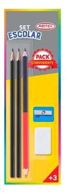 Set Escolar Lápices Grafito Bicolor Goma Sacapuntas
