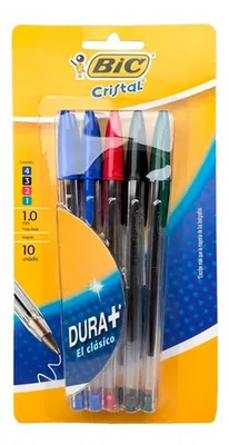 Bolígrafo Bic Cristal Set 10 Unidades Multicolor Amarillo