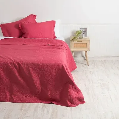 Quilt Cordoba Reversible Poliéster 2.5 Plazas Fucsia