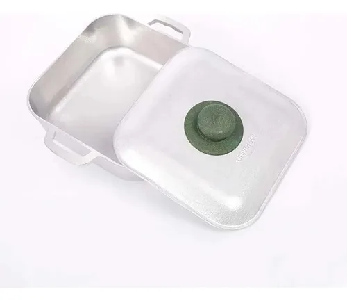 Caldero Aluminio Fundido Cuadrado 20cm Con Tapa