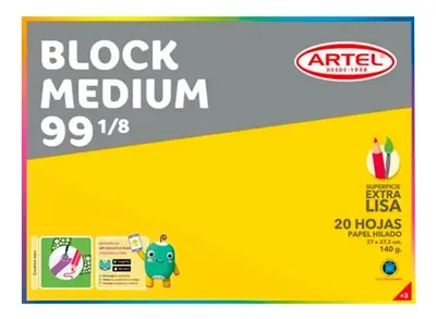 Block Medium Papel Hilado 20 Hojas Artel