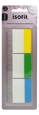 Regla Con Notas Adhesivas Multicolor Isofit Multicolor