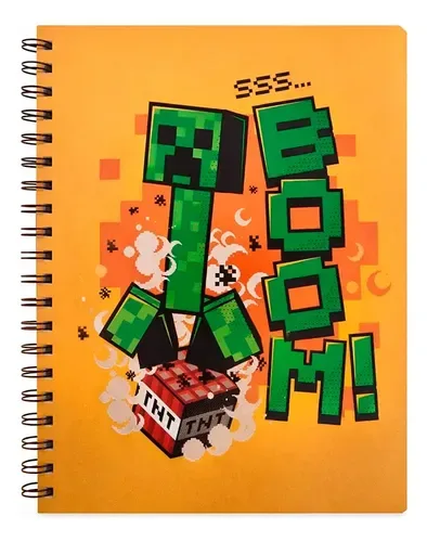 Cuaderno Universitario Espiral Minecraft 7mm 100 Hojas