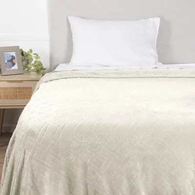 Frazada Flannel Poliéster 1.5 Plazas Suave Coral Claro