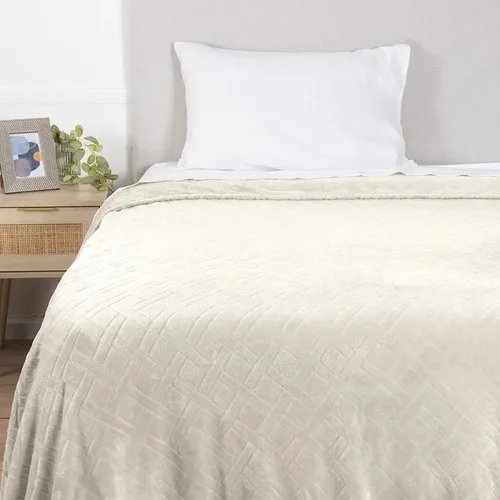 Frazada Flannel Poliéster 1.5 Plazas Suave Coral Claro