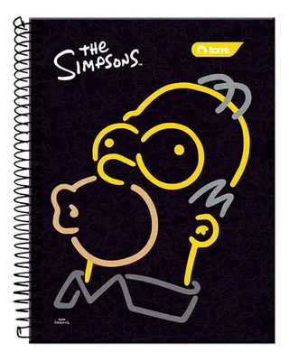 Cuaderno Escolar Tapa Dura Los Simpsons 150 Hojas Coral Claro