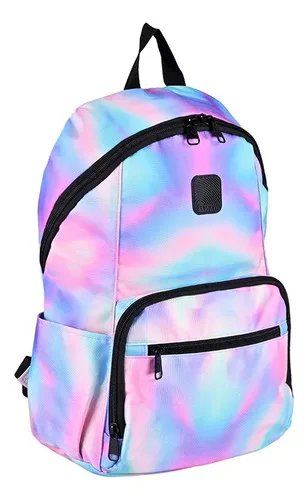 Mochila Escolar Empor 23l Iridiscente Acolchada Coral Claro