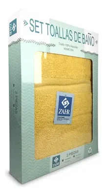 Set De Toallas Algodón 100% Cara Y Baño Amarillo