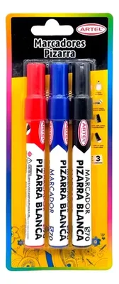 Marcadores Pizarra Blanca Set 3 Colores Punta Redonda Coral Claro