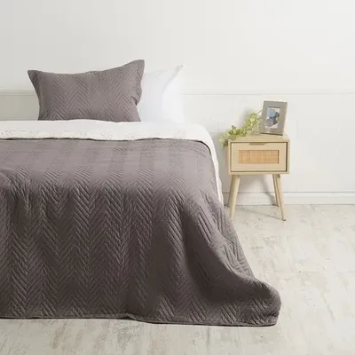 Quilt Sherpa Liso 1.5 Plazas Poliéster Suave Coral Claro