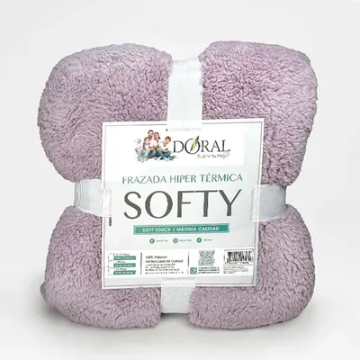 Frazada Softy Térmica Poliéster 1.5 Plazas Coral Claro
