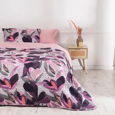 Set De Sábanas Quilt Estampado 1.5 Plaza Poliéster Verde Oscuro