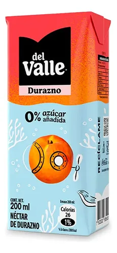 Néctar Zero Azúcar Durazno Del Valle 200ml Pack