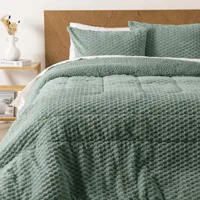Plumón Glacier Sherpa 2 Plazas Flannel Fleece Verde