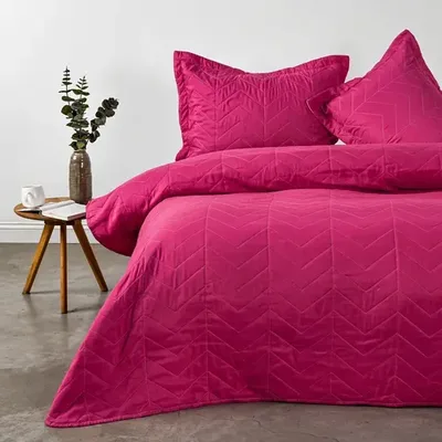 Quilt Reversible Bicolor 2.5 Plazas Microfibra Coral Claro
