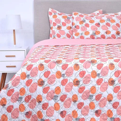 Quilt Cosido 1.5 Plazas Reversible Estampado Poliéster