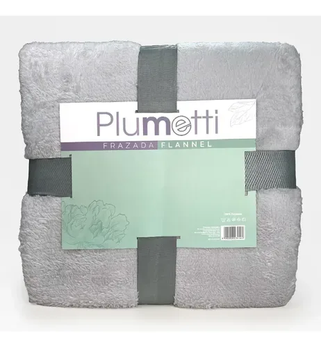 Frazada Flannel Térmica 1.5 Plazas Gris Gris