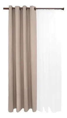 Cortina Blackout Térmico Lino 140x220 Gris Plata Coral Claro