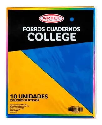 Set 10 Forros De Cuaderno College Colores Surtidos