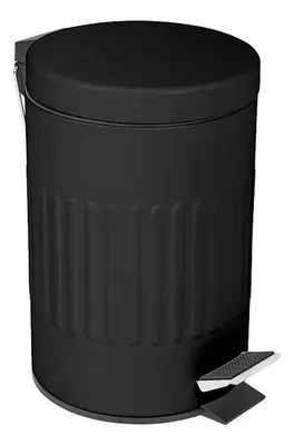 Papelero Metálico Decoline 5 Litros Oficina Negro