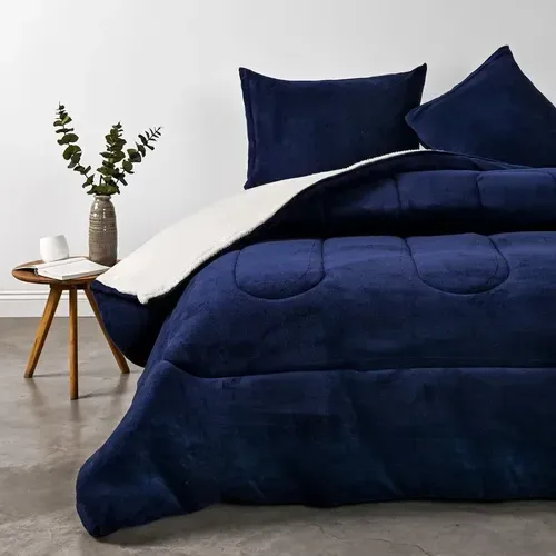 Plumón Coral Sherpa 2.5 Plazas Azul Poliéster Azul