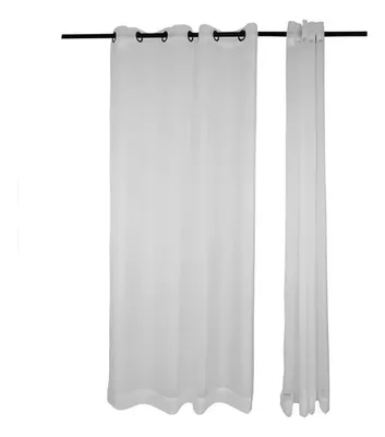 Cortina Velo Poliéster Argolla Basta Blanco Blanco