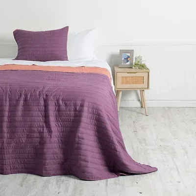 Quilt Reversible Poliéster 1.5 Plazas Mashini Coral Claro