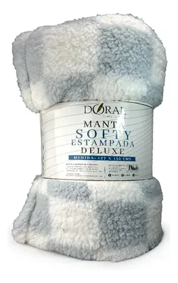 Manta Térmica Softy Cuadrillé Poliéster Gris