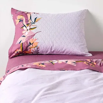 Set De Sábanas Estampada 144 Hilos 1.5 Plazas Polycotton Verde Oscuro