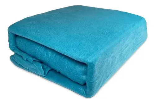 Set De Sábanas De Polar 1.5 Plazas Térmica Suave Turquesa