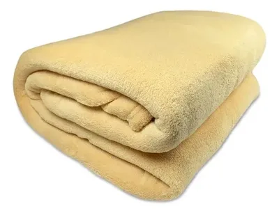 Frazada Flannel Térmica 2 Plazas Poliéster Amarillo