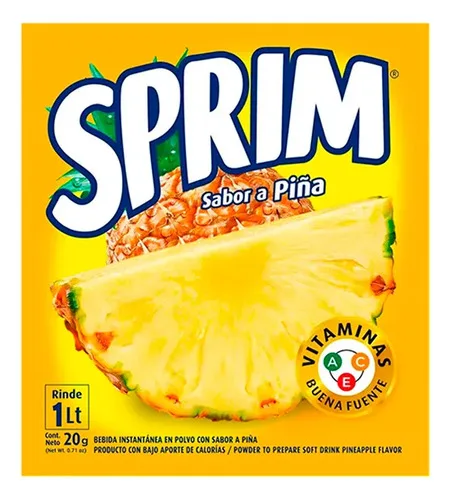Jugo En Polvo Piña Sprim 20gr Bebida Instantánea