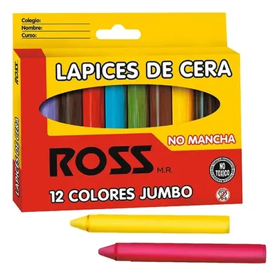 Lápices De Cera Jumbo 12 Colores Lavables Coral Claro