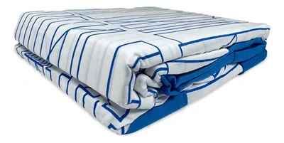 Set De Sábanas Aterciopelada King 210 Hilos Poliéster Azul